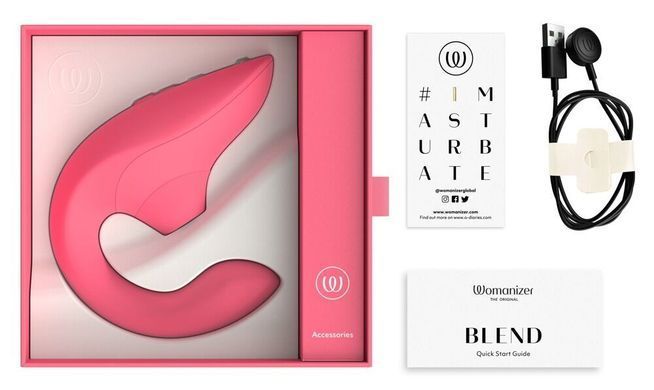 Вагинально-клиторальный стимулятор Womanizer Blend Vibrant Rose, вибрация + вакуум, 2 мотора SX2141 фото Купить   Womanizer (Німеччина) 4 619 грн