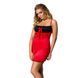 Сорочка приталенная с открытой спиной Passion LENA CHEMISE 4XL/5XL, red, трусики PS1028 фото 1