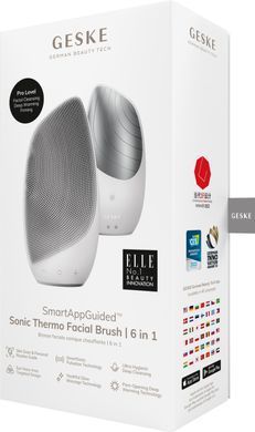 Електронна звукова термо щітка для обличчя GESKE Sonic Thermo Facial Brush 6в1 white HB0084 фото Купити Електронна звукова термо щітка для обличчя GESKE Sonic Thermo Facial Brush 6в1 white  GESKE 2 129 грн