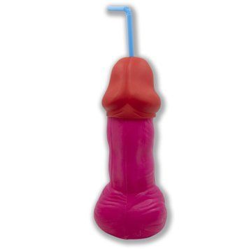 Коктейльна склянка-пеніс з кришкою та трубочкою Diverty Sex Fuchsia Diverty Sex  &mdash; фото