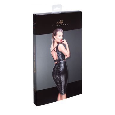 Юбка-карандаш со шнуровкой Noir Handmade F152 Powerwetlook pencil skirt, S, с мокрым эффектом SX0029 фото Купить   Noir Handmade (Польща) 3 316 грн