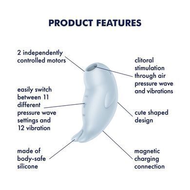 Вакуумный клиторальный стимулятор с вибрацией Satisfyer Seal You Soon, 2 независимых мотора SX0564 фото Купить   Satisfyer (Німеччина) 1 903 грн