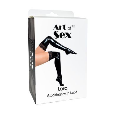 Сексуальные виниловые чулки Art of Sex - Lora с кружевом, размер M, с эффектом мокрого бархата SX4318 фото Купить Сексуальные виниловые чулки Art of Sex - Lora с кружевом, размер M, с эффектом мокрого бархата  Art of Sex  653 грн