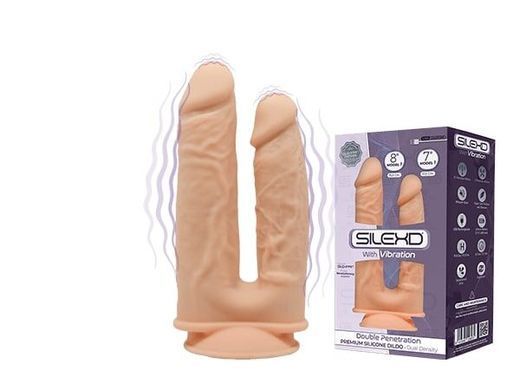 Фаллоимитатор двойной с вибрацией SilexD Double Gusto Flesh Motor (Model 1 size 8" & 7"), двухслойны SO5967 фото Купить   SILEXD (Іспанія) 3 372 грн