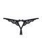 Кружевные танга с двумя отверстиями Obsessive 831-THC-1 crotchless thong S/M, черные, бантики SO7175 фото 6