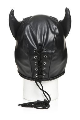 Маска с рогами Master Series: Dungeon Demon Bondage Mask with Horns, черная SO8800 фото Купить   Master Series (США) 1 921 грн