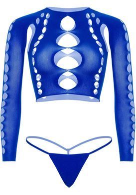 Комплект Leg Avenue Long sleeve crop top & string Royal Blue One Size, топ, стрінги SO9099 фото Купити Комплект Leg Avenue Long sleeve crop top & string Royal Blue One Size, топ, стрінги  Leg Avenue (США) 1 283 грн