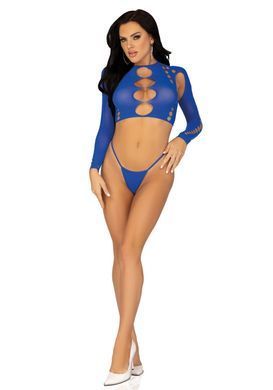 Комплект Leg Avenue Long sleeve crop top & string Royal Blue One Size, топ, стрінги SO9099 фото Купити Комплект Leg Avenue Long sleeve crop top & string Royal Blue One Size, топ, стрінги  Leg Avenue (США) 1 283 грн