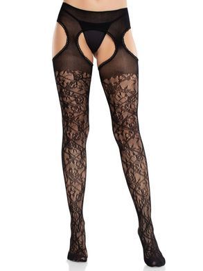 Колготки Leg Avenue Cross Hatch Floral Lace Suspender Hose One Size SX2750 фото Купити Колготки Leg Avenue Cross Hatch Floral Lace Suspender Hose One Size  Leg Avenue (США) 794 грн