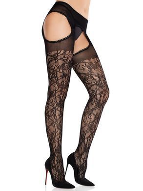 Колготки Leg Avenue Cross Hatch Floral Lace Suspender Hose One Size SX2750 фото Купити Колготки Leg Avenue Cross Hatch Floral Lace Suspender Hose One Size  Leg Avenue (США) 794 грн