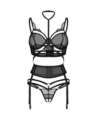 Комплект Obsessive Premisis Black 3-pcs crotchless set S/M SX3114 фото Купити Комплект Obsessive Premisis Black 3-pcs crotchless set S/M  Obsessive (Польща) 3 852 грн