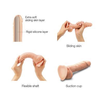 Реалистичный фаллоимитатор Strap-On-Me Sliding Skin Realistic Dildo Vanille S, эффект подвижной кожи SO6251 фото Купить   Strap-On-Me (Франція) 2 531 грн