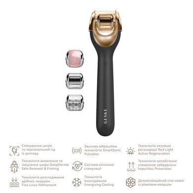 Электронный роллер для лица с микроиглами GESKE MicroNeedle Face Roller 9в1 gray GESKE &mdash; фото