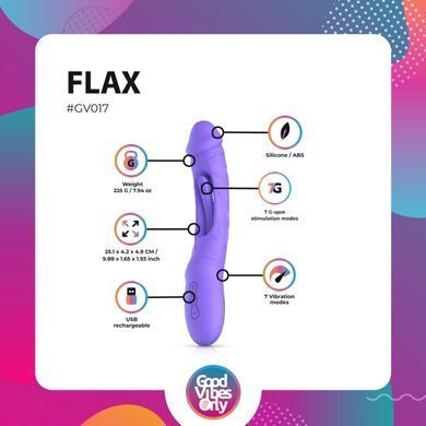 Вібратор Good Vibes Only - Flax Vibrating Dildo with G-Spot Stimulator SX3064 фото Купити Вібратор Good Vibes Only - Flax Vibrating Dildo with G-Spot Stimulator  Good Vibes Only (Нідерланди) 3 261 грн