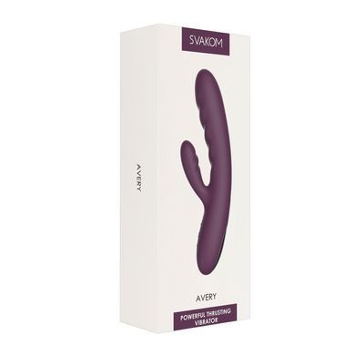 Вібратор-кролик Svakom Avery Lilac зі стовбуром, що рухається, рух вперед-назад SO6996 фото Купити Вібратор-кролик Svakom Avery Lilac зі стовбуром, що рухається, рух вперед-назад  Svakom (США) 3 510 грн