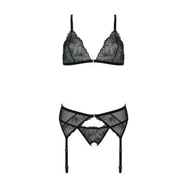 Комплект з відкритим доступом Passion DELIENA SET L/XL black, ліф, стрінги, пояс для панчіх SO8421 фото Купити Комплект з відкритим доступом Passion DELIENA SET L/XL black, ліф, стрінги, пояс для панчіх  Passion (Польща) 2 753 грн