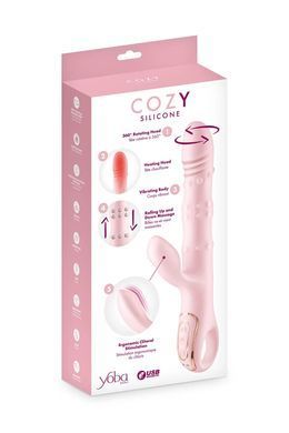 Вібратор-кролик 5в1 Yoba Cozy, вібрація, ротація, пульсація, перлинний масаж, нагрівання SX3984 фото Купити Вібратор-кролик 5в1 Yoba Cozy, вібрація, ротація, пульсація, перлинний масаж, нагрівання  Yoba (Франція) 2 639 грн