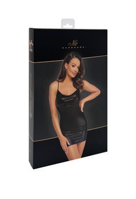 Платье Noir Handmade F307 Mirage, S, black, мини, под латекс, открытая спина, декор из стразов SX0279 фото Купить   Noir Handmade (Польща) 2 623 грн