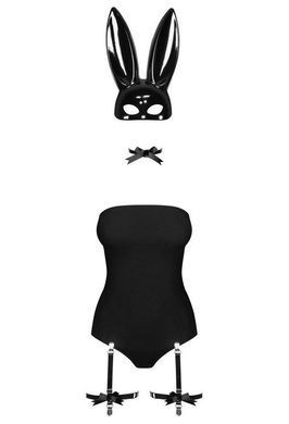 Еротичний костюм кролика Obsessive Bunny costume L/XL, black, боді, чокер, гартери, панчохи, маска SO7702 фото Купити Еротичний костюм кролика Obsessive Bunny costume S/M, black, боді, чокер, гартери, панчохи, маска  Obsessive (Польща) 2 485 грн
