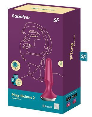 Анальная смарт-вибропробка Satisfyer Plug-ilicious 2 Berry SO5443 фото Купить   Satisfyer (Німеччина) 2 217 грн