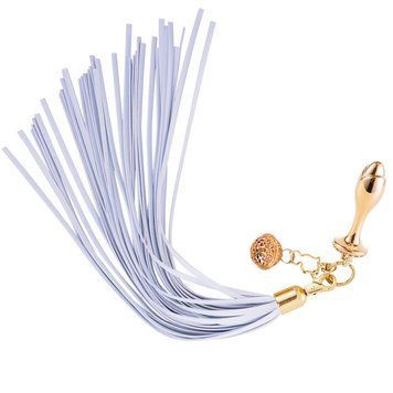 Металлическая анальная пробка Хвост пони LOCKINK SEVANDA White Pony-Tail Anal Rose-shape Plug SX0870 фото Купить   LOCKINK (Китай) 1 293 грн