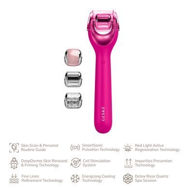 Електронний ролер для обличчя з мікроголками GESKE MicroNeedle Face Roller 9в1 magenta HB0186 фото Купити Електронний ролер для обличчя з мікроголками GESKE MicroNeedle Face Roller 9в1 magenta  GESKE 1 699 грн