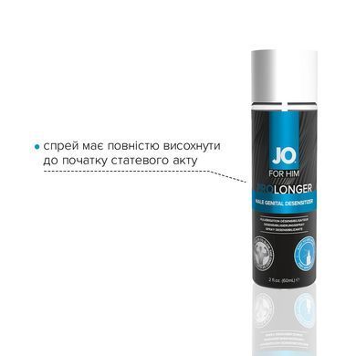 Пролонгировочный спрей JO Prolonger Spray with Benzocaine (60 мл) не содержит минеральных масел SO1832 фото Купить Пролонгировочный спрей JO Prolonger Spray with Benzocaine (60 мл) не содержит минеральных масел  JO (США) 1 034 грн