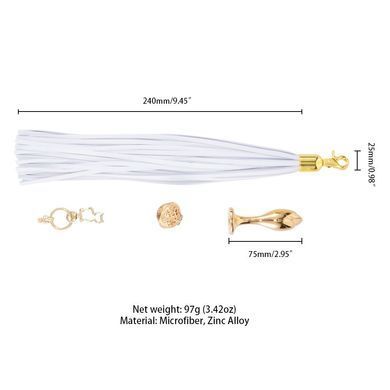 Металлическая анальная пробка Хвост пони LOCKINK SEVANDA White Pony-Tail Anal Rose-shape Plug SX0870 фото Купить   LOCKINK (Китай) 1 293 грн