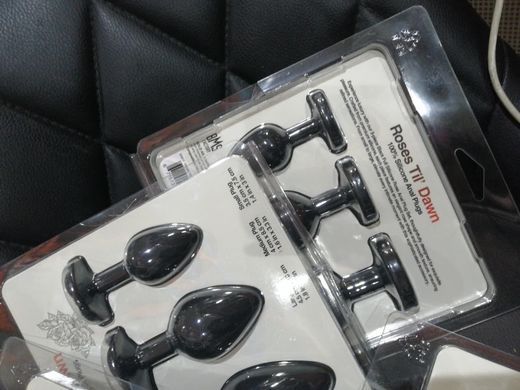 Набір силіконових анальних пробок BMS Roses Til&rsquo; Dawn Silicone Anal Plug Kit (пошкоджене паковання!!!)