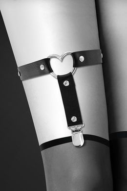 Гартер на ногу Bijoux Pour Toi - WITH HEART Black, сексуальная подвязка с сердечком, экокожа SO2222 фото Купить   Bijoux Pour Toi  600 грн