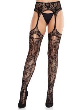 Колготки Leg Avenue Net Stockings with Attached Garter Belt One Size Black SX2752 фото Купить Колготки Leg Avenue Net Stockings with Attached Garter Belt One Size Red  Leg Avenue  601 грн
