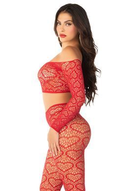 Комплект Leg Avenue Off The Shoulder Top and Footless Tights One Size, Red SX1749 фото Купити Комплект Leg Avenue Off The Shoulder Top and Footless Tights One Size, Red  Leg Avenue (США) 1 274 грн