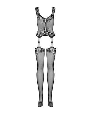 Бодістокінг Obsessive Bodystocking F221 S/M/L, силуетний малюнок з квітковими мотивами, імітація пан SO7228 фото Купити Бодістокінг Obsessive Bodystocking F221 S/M/L, силуетний малюнок з квітковими мотивами, імітація пан  Obsessive (Польща) 868 грн