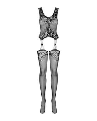 Бодістокінг Obsessive Bodystocking F221 S/M/L, силуетний малюнок з квітковими мотивами, імітація пан SO7228 фото Купити Бодістокінг Obsessive Bodystocking F221 S/M/L, силуетний малюнок з квітковими мотивами, імітація пан  Obsessive (Польща) 868 грн