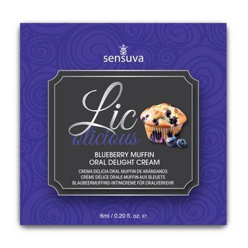 Пробник геля для минета Sensuva Lic-o-licious Blueberry Muffin (6 мл), маслянистый, без сахара SX0662 фото Купить   Sensuva (США) 91 грн