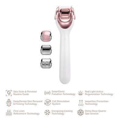 Електронний ролер для обличчя з мікроголками GESKE MicroNeedle Face Roller 9в1 starlight HB0187 фото Купити Електронний ролер для обличчя з мікроголками GESKE MicroNeedle Face Roller 9в1 starlight  GESKE 1 699 грн