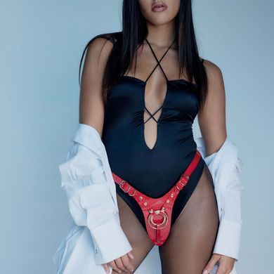 Трусики для страпона Strap-On-Me Leatherette Harness Fabulous - One Size - Red Glossy SX2853 фото Купити Трусики для страпона Strap-On-Me Leatherette Harness Fabulous - One Size - Black Glossy  Strap-On-Me (Франція) 3 510 грн