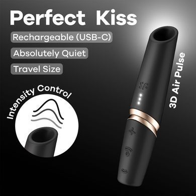 Вакуумный стимулятор Satisfyer Perfect Kiss, магнитная технология 3D Air Pulse, 30 режимов работы SX2161 фото Купить   Satisfyer (Німеччина) 1 588 грн