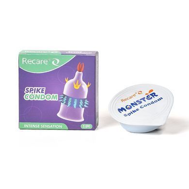 Насадка на член Recare Spike Condom Purple (презерватив з вусиками та рядами шипів) SX3348 фото Купити Насадка на член Recare Spike Condom Purple (презерватив з вусиками та рядами шипів)  Recare (Китай) 69 грн