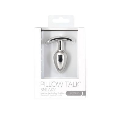 Анальная пробка Pillow Talk Sneaky Luxurious Stainless Steel Anal Plug с кристаллом Swarovski SO7753 фото Купить   Pillow Talk (Канада) 1 792 грн