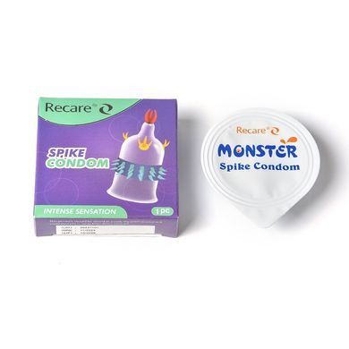 Насадка на член Recare Spike Condom Purple (презерватив з вусиками та рядами шипів) SX3348 фото Купити Насадка на член Recare Spike Condom Purple (презерватив з вусиками та рядами шипів)  Recare (Китай) 69 грн