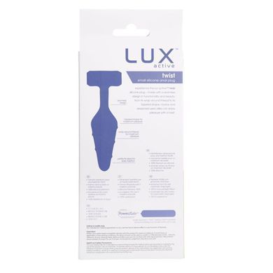 Анальна пробка Lux Active Twist Plug Small Blue (м'яте паковання!!!), Синій, S