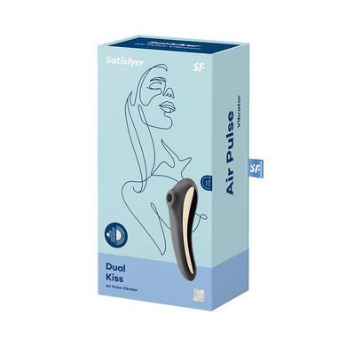 Вакуумный стимулятор с вибрацией Satisfyer Dual Kiss Black SO6114 фото Купить   Satisfyer (Німеччина) 2 217 грн