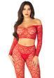 Комплект Leg Avenue Off The Shoulder Top and Footless Tights One Size, Red