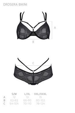 Комплект Passion DROSERA BIKINI black, L/XL, бюстгальтер і трусики-кюлоти SX0467 фото Купити Комплект Passion DROSERA BIKINI black, L/XL, бюстгальтер і трусики-кюлоти  Passion (Польща) 3 224 грн