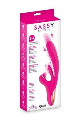 Вібратор-кролик 3в1 Yoba Sassy, вібрація, пульсація, рухомий відросток SX3986 фото Купити Вібратор-кролик 3в1 Yoba Sassy, вібрація, пульсація, рухомий відросток  Yoba (Франція) 3 049 грн