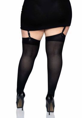 Плотные непрозрачные чулки Leg Avenue Nylon Thigh Highs Black, plus size SO7917 фото Купить   Leg Avenue (США) 276 грн