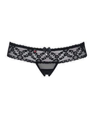 Кружевные танга с доступом Obsessive 837-THC-1 S/M, черные SO7179 фото Купить   Obsessive (Польща) 544 грн