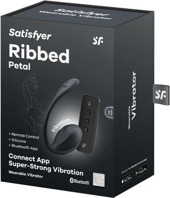 Смарт-віброяйце Satisfyer Ribbed Petal Connect App Black, керування зі смартфона, пульт ДК SX1221 фото Купити Смарт-віброяйце Satisfyer Ribbed Petal Connect App Black, керування зі смартфона, пульт ДК  Satisfyer (Німеччина) 2 540 грн