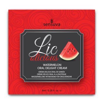 Пробник геля для минета Sensuva Lic-o-licious Watermelon (6 мл), маслянистый, без сахара SX0663 фото Купить   Sensuva (США) 91 грн